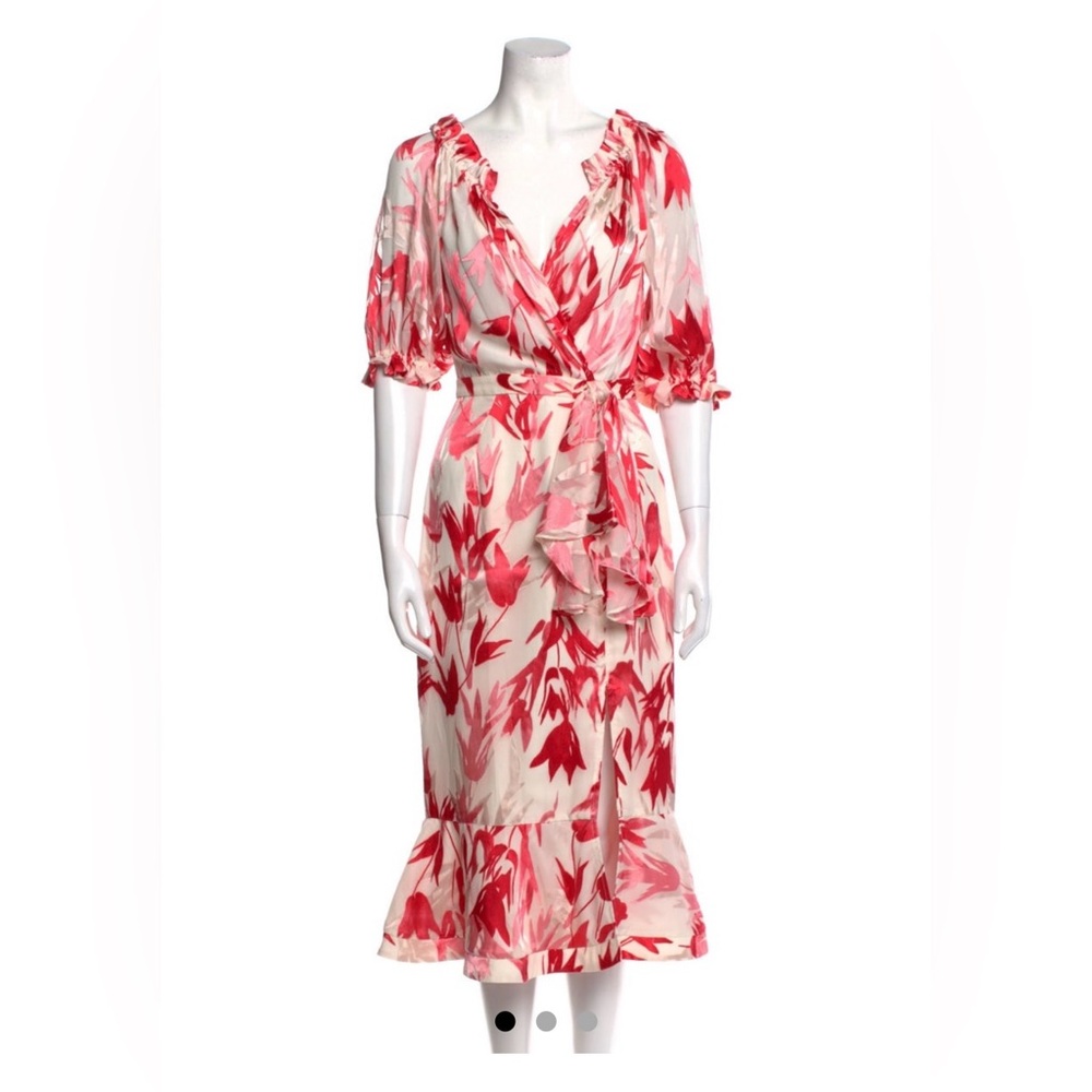 Saloni Midi Size 2 Floral Dress